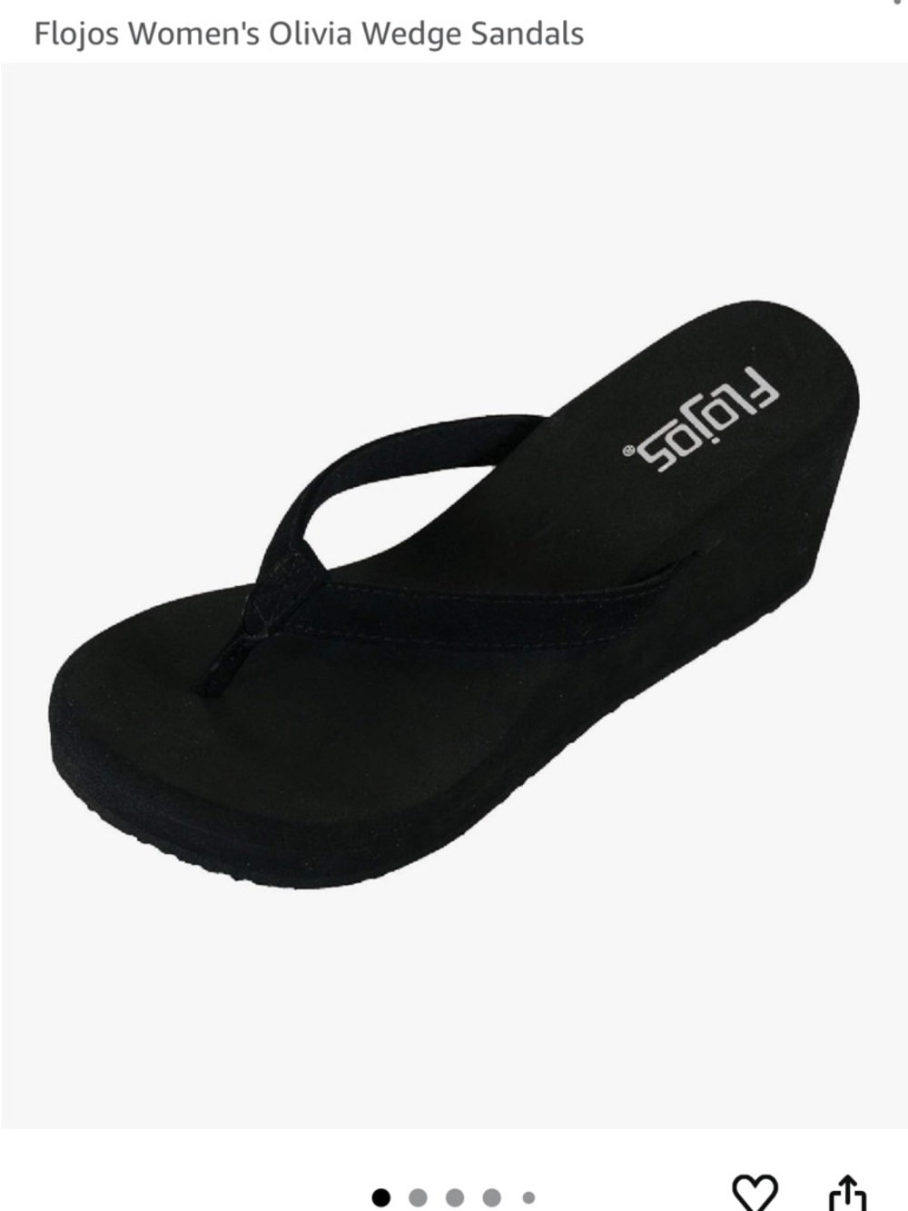 Flojos Black Olivia Wedge Sandal